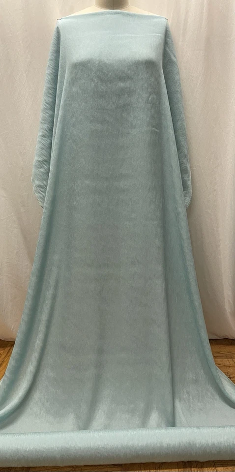 Tela 100 % seda arrugada crepé de China azul verdoso claro por yarda 48" de ancho Foto 2 de 4