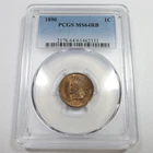 1890 P PCGS MS64 RB Red Brown - Indian Head Penny Cent 1c US Coin #59101B