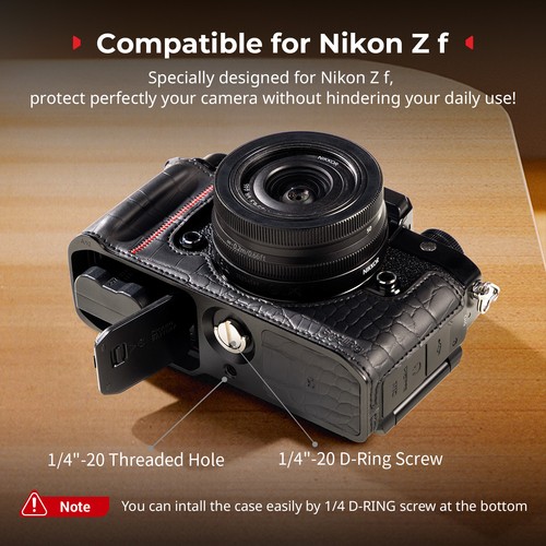 SmallRig Vintage PU Leather Camera Case Kit for Nikon Z f Camera Black/Brown - Picture 3 of 27