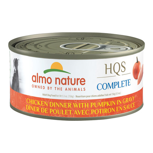 HQS Complete Wet Dog Food Chicken Dinner with Pumpkin 5.5 oz (Pack of 12)