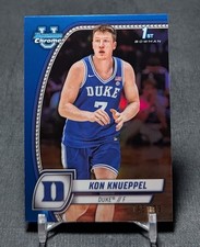 Kon Knueppel 1st Blue Refractor /199 Rookie 2024-25 Bowman Chrome U Card Hornets