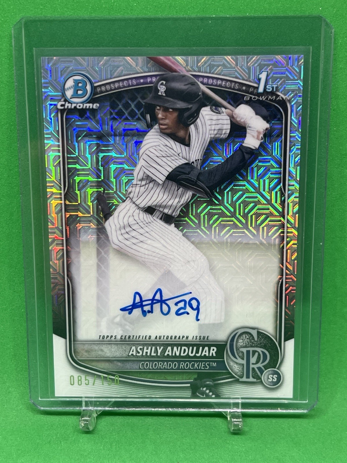 2025 1st Bowman Chrome Ashly Andujar Auto HTA Choice Refractor /150 Yankees 🔥
