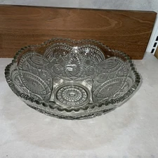 American Brilliant Period Cut Glass Bowl With Sawtooth Edge. 10.5”