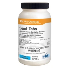 U.S. Chemical Sani-Tabs Multi Purpose Sanitizing Tablets, 150 Piece Per Bottle,