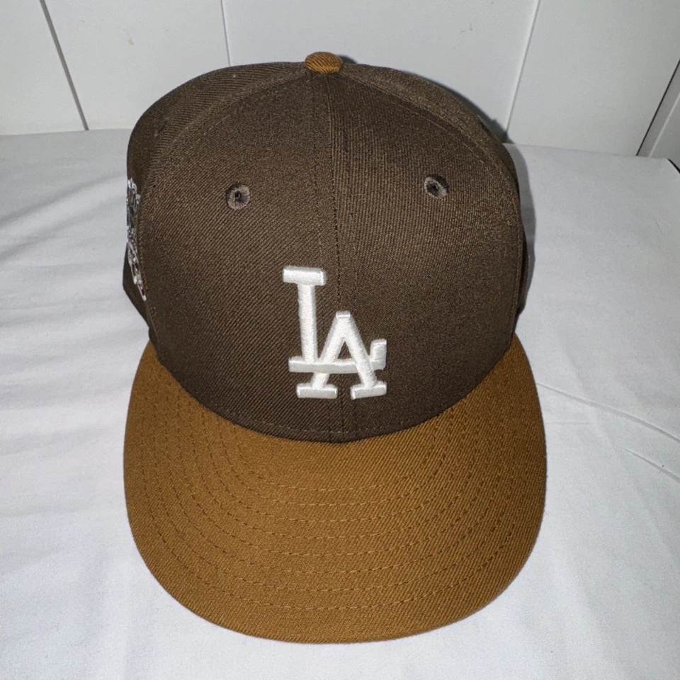 New Era Dodgers 100th Anniversary Side Patch Brown 2-Tone 7 3/8  - Image 2 of 4