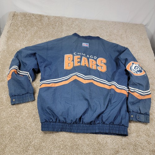 Vintage Logo Athletic Pro Line Chicago Bears NFL Windbreaker Thrashed Mens Large - Picture 8 of 8