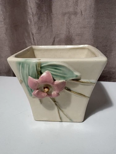 Vintage McCoy Pottery 1940s Blossom Time Dogwood Floral Planter Pink Flower