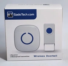 SadoTech Wireless Doorbell, 1 receiver, 1 waterproof transmitter.