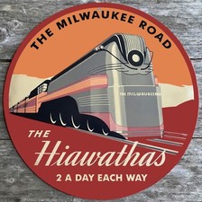 The Milwaukee Road Railroad 8" Diameter Novelty Metal Sign Made In USA New!