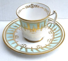Gorgeous Royal Chelsea Gold Design on Pale Sea Green Tea Cup and Saucer 4997A