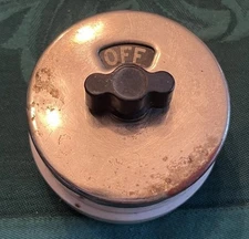 EARLY Hart Hegemann Nickle & Porcelain Rotary Switch Off 1 & 2 Industrial Era