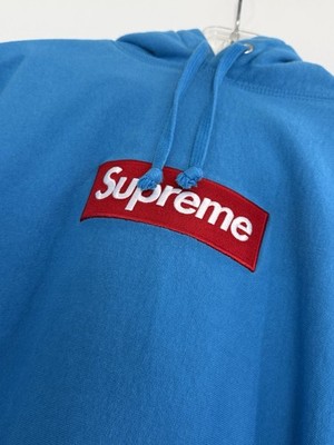 Supreme Box Logo Hooded Sweatshirt Cyan Blue Size Small Worn Once