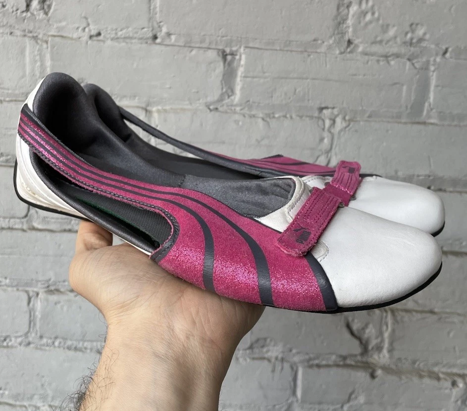 VTG Y2K 2000s PUMA “I Heart Driving” Speedcat Ballerina Ballet Flats, Sz W’s 10