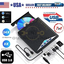 External CD DVD Drive USB 3.0 Writer Burner Player for PC Laptop Windows 11 10