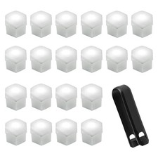 20PCS Lug Nut Covers, Wheel Nut Cap, 19 mm Hexagonal Plastic Tire 19mm Silver
