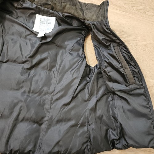 Eddie Bauer Goose Down Vest L Puffer Velour Plush Brown Winter Ski Layer Jacket - Picture 5 of 13