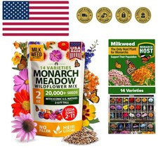 Monarch Butterfly Wildflower Seeds Mix 2oz - 20000+ Non-GMO Milkweed Seeds fo... 206.40 per gallon