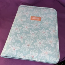 *New* CREATIVE MEMORIES Scrapbook Album With Zip Cover Green Floral Flex Hinge