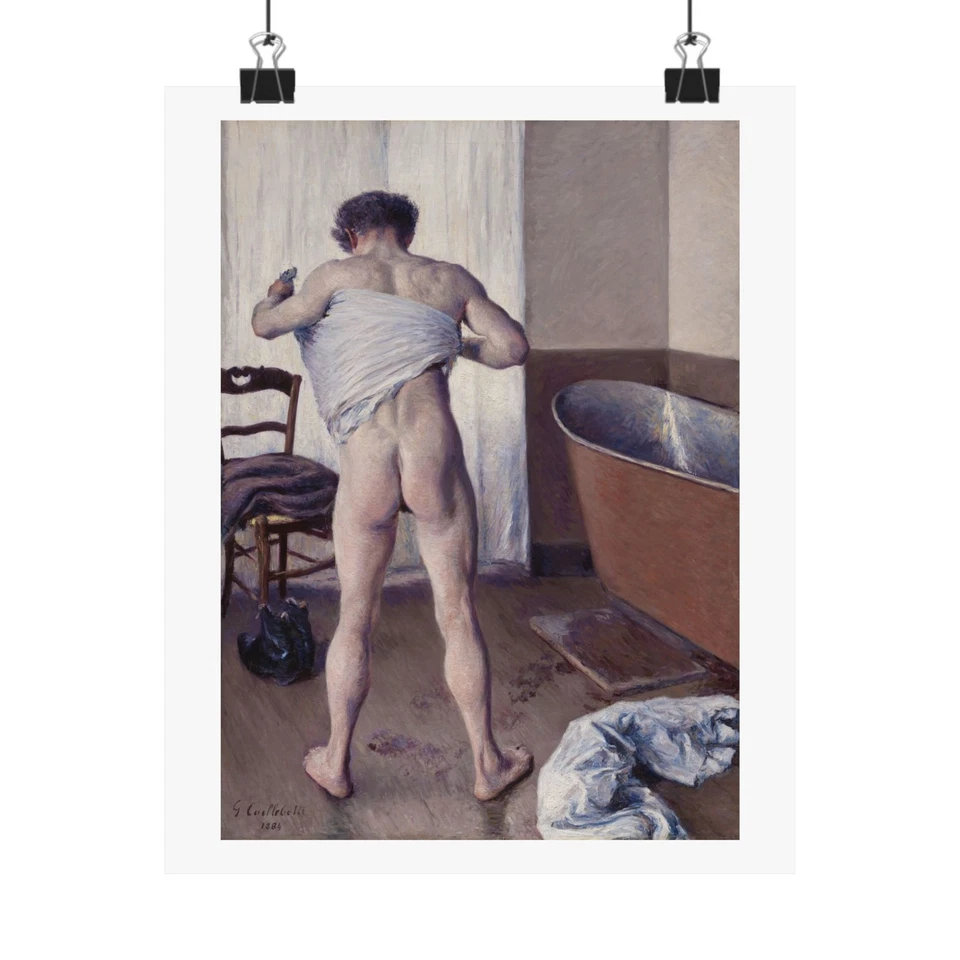 Impresión de póster de arte de pared de Gustave Caillebotte Man at His Bath 1884 Homme au Bain Foto 3 de 3