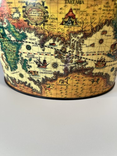 Fioriera porta lettere metallo scrivania piccola mappa del mondo antico vintage Giappone 7”x4” - Foto 2 di 6