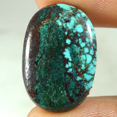 Paire De Turquoises Du Tibet Naturelles Non Traitées - 03.40 Carats, Ovales, Qualité Gemme