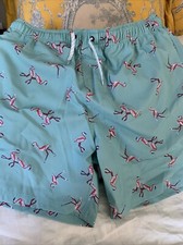 Ocean Current Men XL Swim Board Shorts Green Pink Flamingo   Fast Dry Trunks