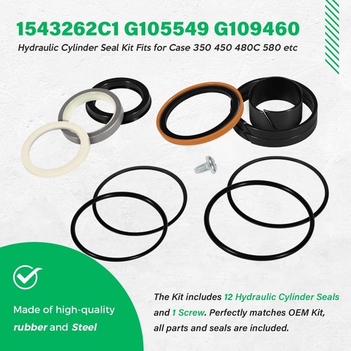 1543262C1 Loader Lift Cylinder Seal Kit for Case 580C 580D 580SD 580SE 480C 480D - Picture 11 of 12