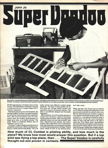 Model Airplane Plans (UC): Super Voodoo 39" Wingspan Combat for .36 Engine - Picture 2 of 2