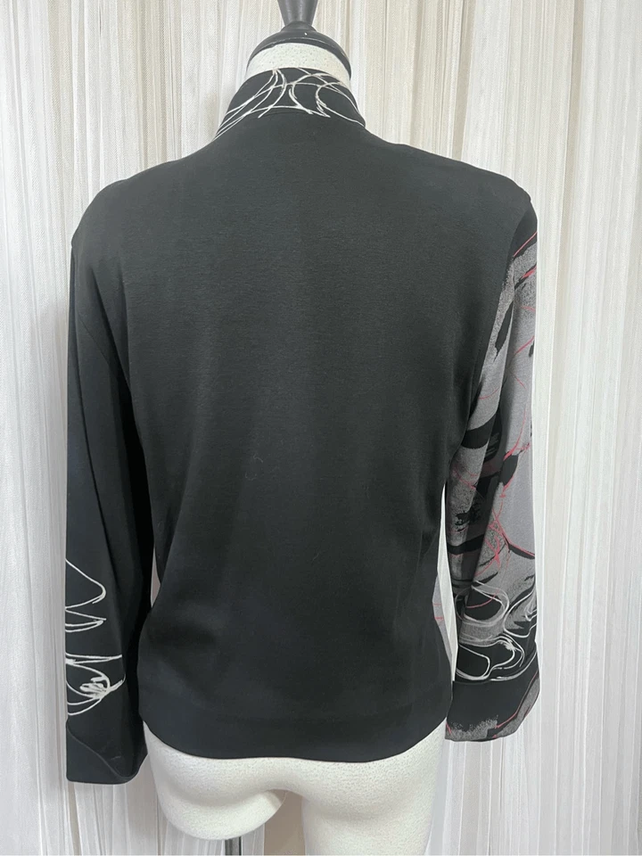 Chaqueta Blazer Caroline Rose Manga Larga Tejido Abstracto Talla XS Foto 2 de 3