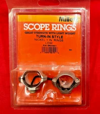 NEW! Millett Turn-In Style LOW Height Matte Nickel 1" Scope Rings