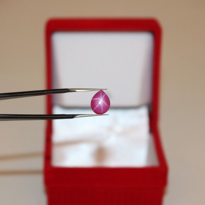 Natural 6 Rays Red Star Ruby 1.25 Ct. Loose Gemstone For Jewelry Making STR-241