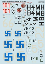 Decal for Polikarpov I-153 "Chaika" Part 2 (1,5 leaf) 1/32 Print Scale 32-026