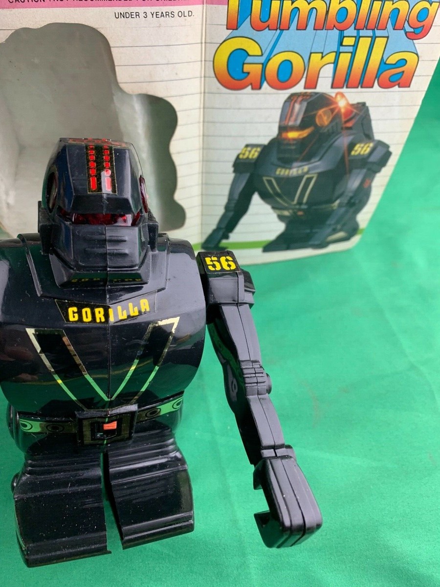Vintage black tumbling gorilla robot CF-844 made by Chain Fong
