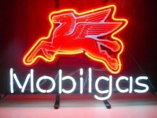 Mobil Gas Mobilgas Pegasus Gas 20"x16" Neon Sign Bar Lamp Beer Light Decor Night