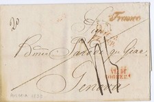 Vorphila "Borderfranko-Brief" 1839 WIEDEŃ-Genua (s. Opis!) Ciekawe!