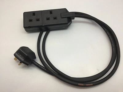 MASTERPLUG 13A Heavy Duty Extension Lead Twin Socket 1.5mm H07RN-F Rubber Cable - v Lengths