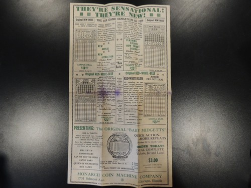 Monarch Coin Machine Company Chicago Illinois Jar Game Sensation 1938 Adv.  - Picture 1 of 9