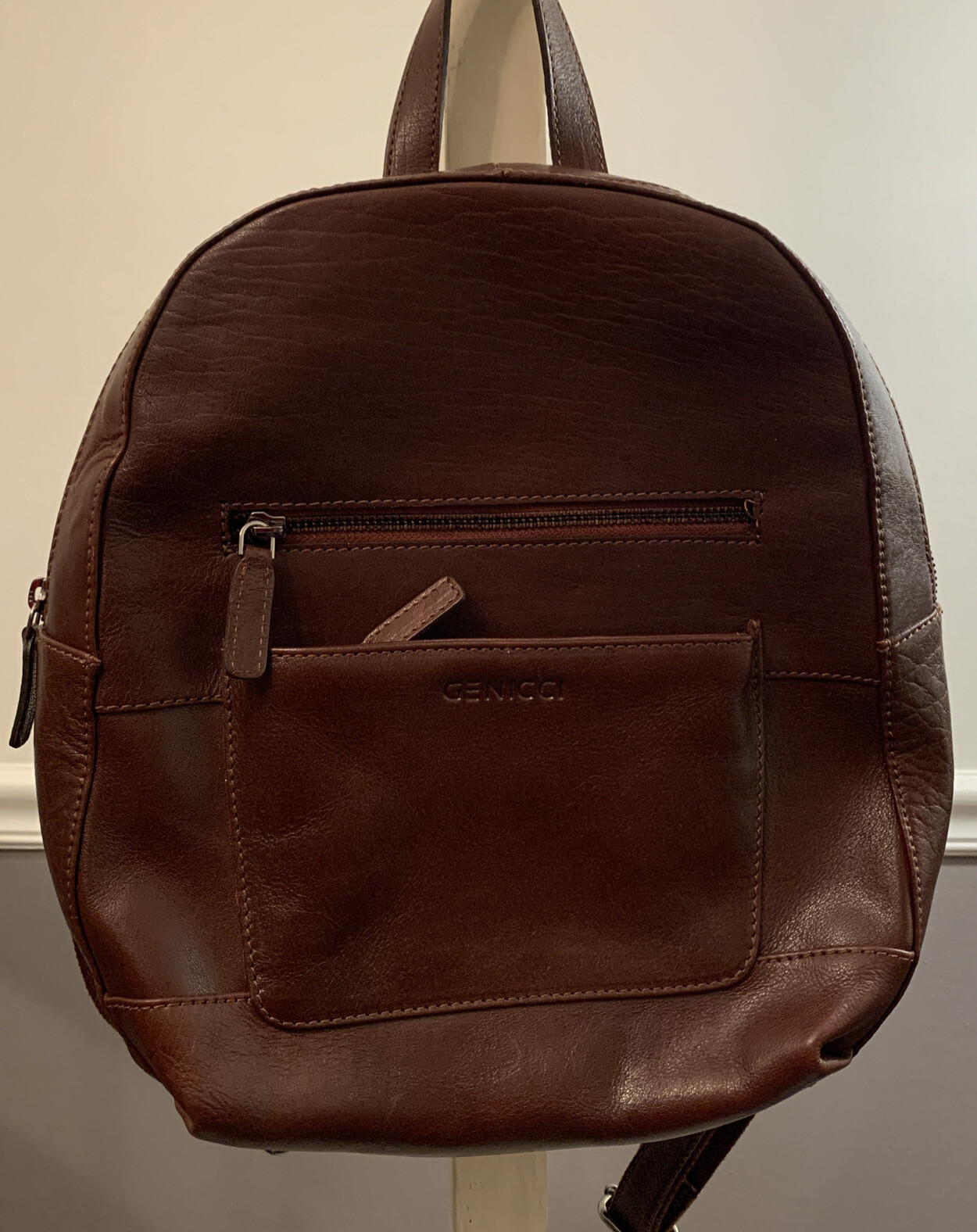 Genicci Cognac UCorby Genuine Leather Backpack NWOT eBay
