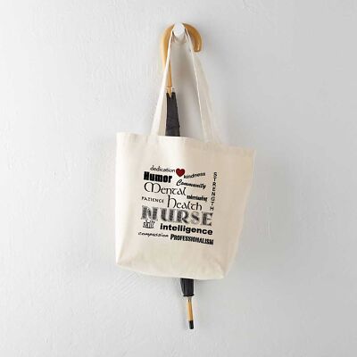 Funny Teacher Tote Bag - Natural Canvas Reusable Shopping Bag With Humor Design, Two Sizes