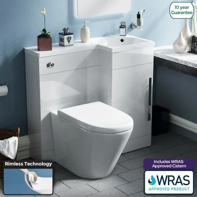 WC Basin RH 900 mm Vanity Sink and Toilet Unit Concealed Cistern Ellen