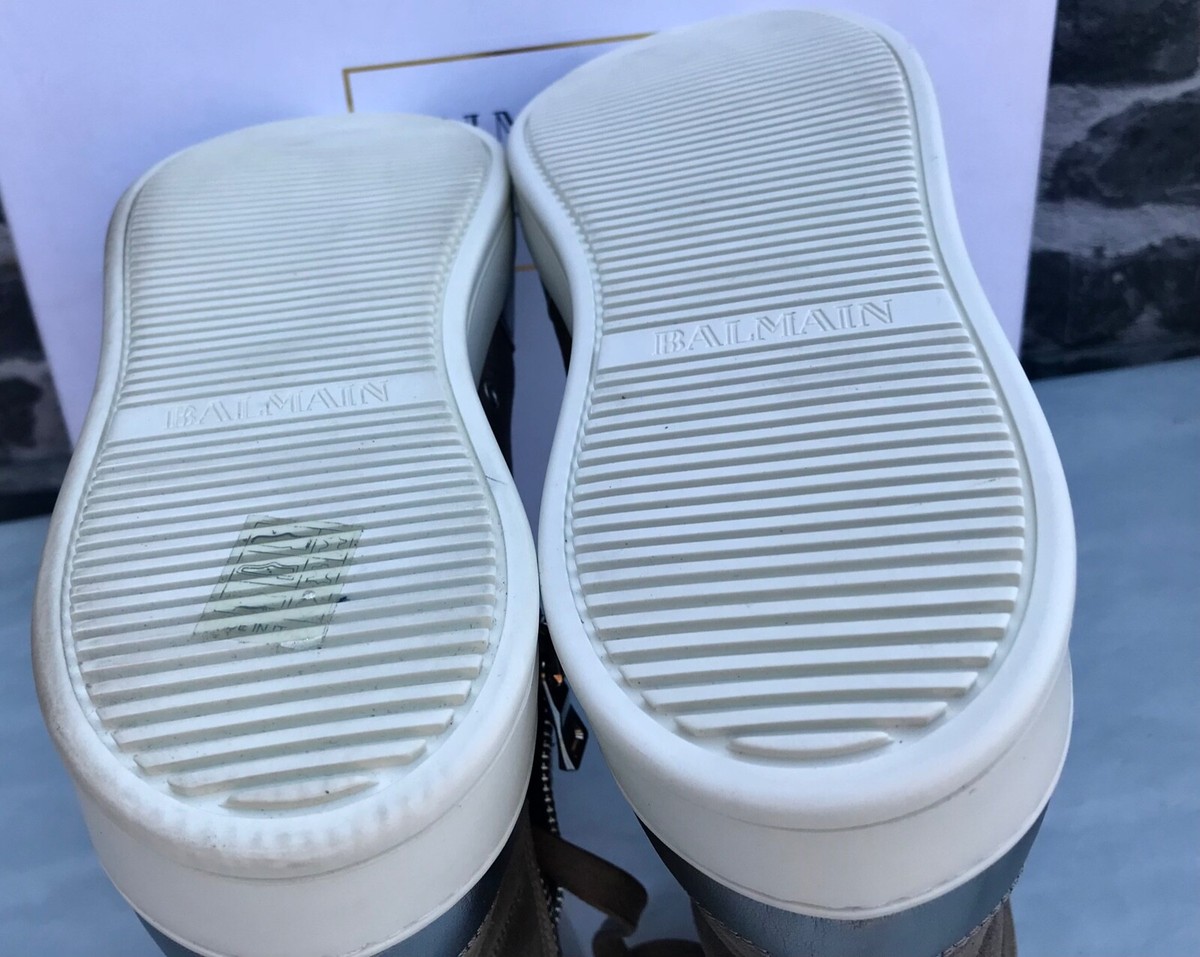 T*n様 定価13万 Balmain スエード ハイカットブーツ rick レザ BALMAIN バルマン レザー ハイカットスニーカー フリンジ メンズ