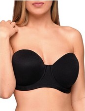 NWT Bra Lab Sz DDD Angelina Strapless Convertible Underwire Bra Cup Black