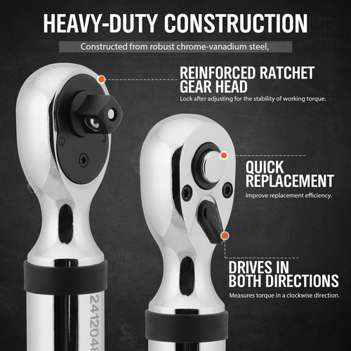 1/2"&3/8'' Digital Torque Wrench Set 25~250Ft-Lb/17-340N.m&4.4~44.3Ft-Lb/3-60N.m - Picture 5 of 36