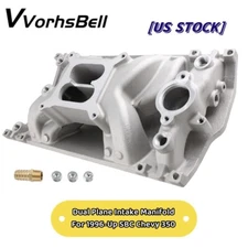 NEW Air Gap Aluminum Intake Manifold Dual Plane For Chevy SBC 350 1996-up Vortec