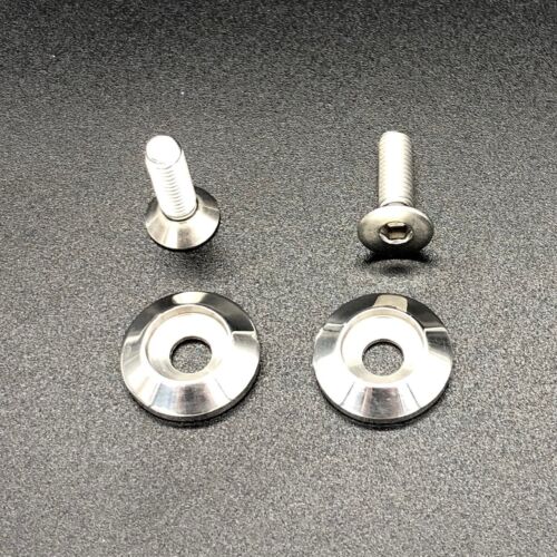 Polished Stainless Steel Fender Bolt Washers - with M6 5/8" bolts (16mm)