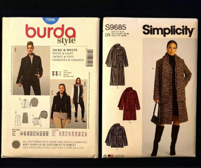 Burda Simplicity Coat Jacket  Women winter fall  7006  S9685 D5 new