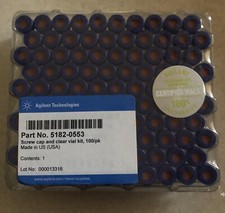 100PC NEW  Agilent Technologies Screw Cap and Clear Vial Kit 5182-0553