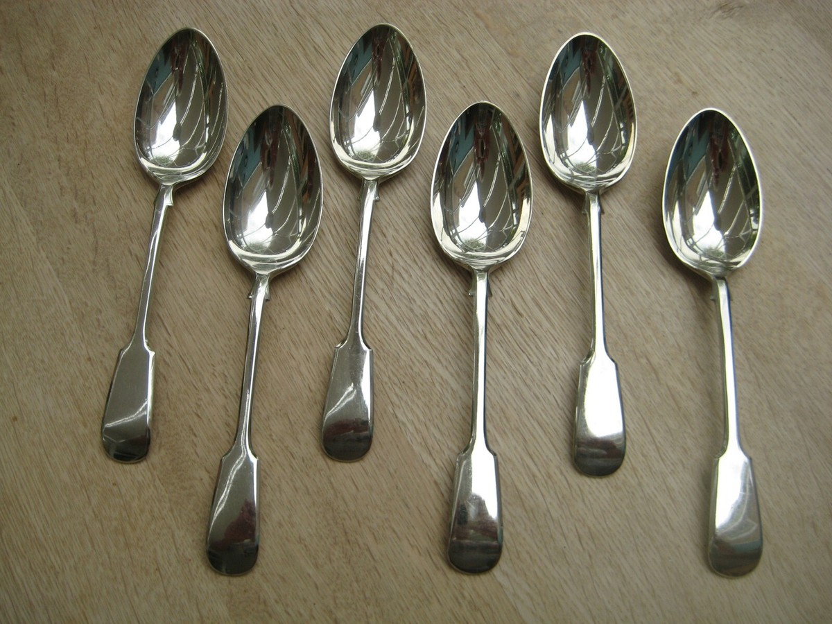 Set of Vintage Dessert Spoons TABO SILVER stamped with a