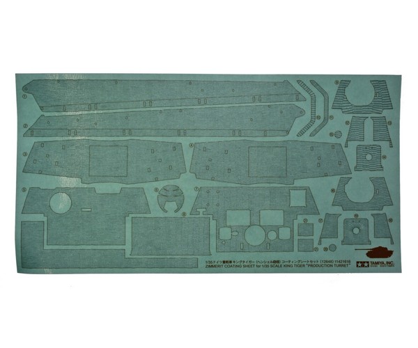 Tamiya Zimmerit Bogen KöNigstiger Henschel 1:35 Plastik Bausatz ZubehöR-image