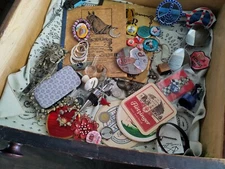 Junk Drawer Lot Miscellaneous - Vintage & New - Jewelry - Pins- Coins & Random 